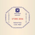 Passport stamp. Visa or immigration airport stamp. Vector illustration Royalty Free Stock Photo